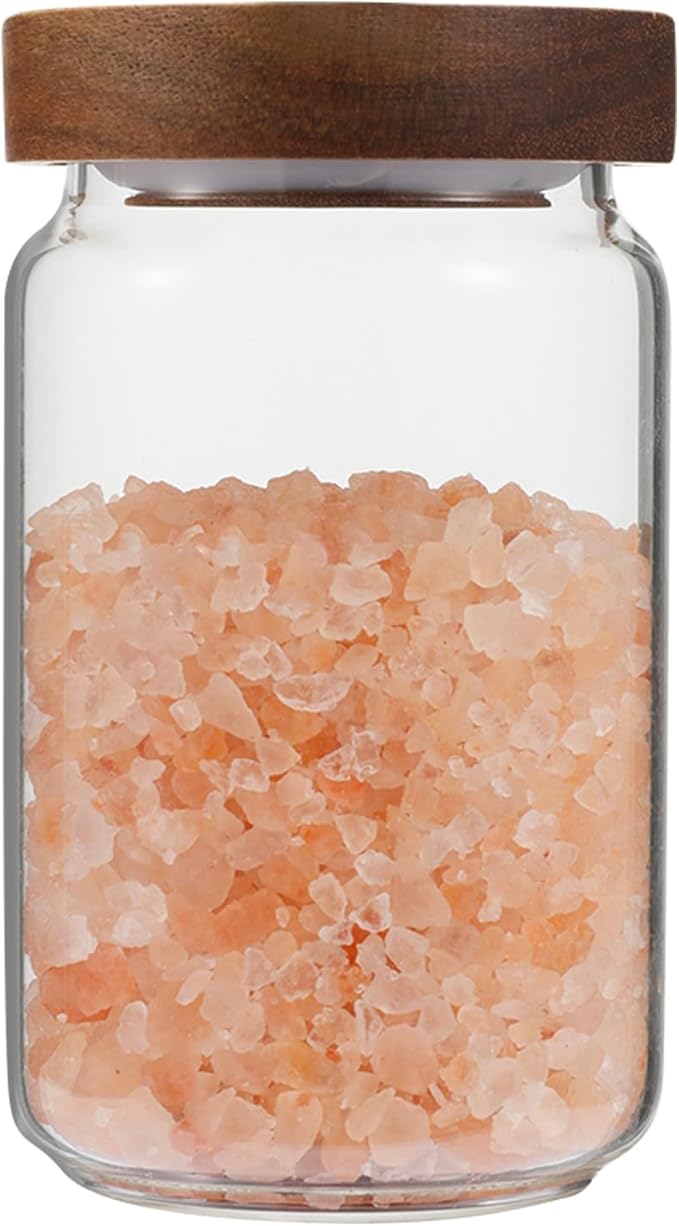 Small Glass Jar with Lids Thicken Glass Coffee Storage Canister Borosilicate Glass Food Containers Bottle for Spice Ground Nut Pasta Sugar Candy Tea (6.7oz（200ml)-1 PACK