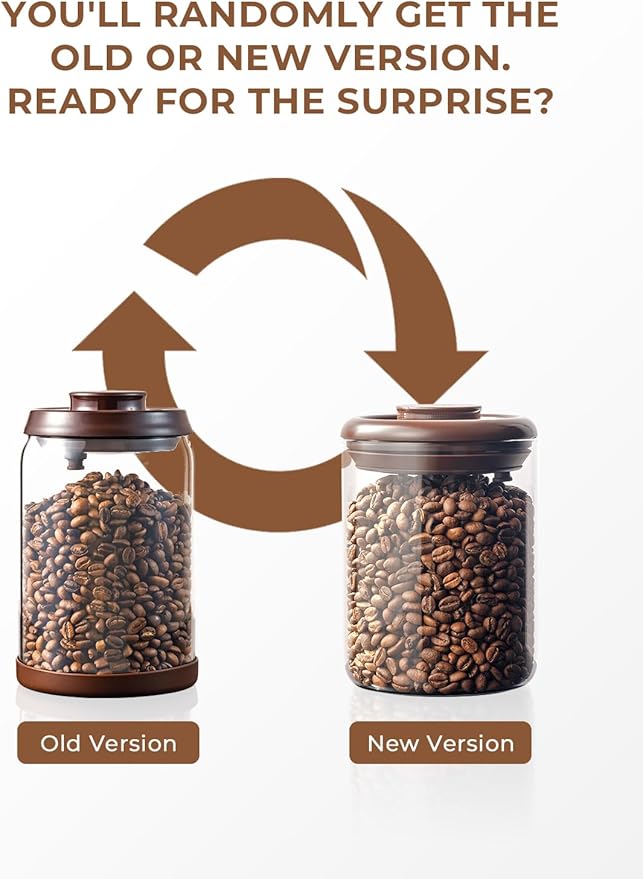 Glass Coffee Bean Jar 900 ml – Pop Top Air Tight Coffee Bean Container with CO2 Valve, 11 oz Coffee Storage Airtight Canister