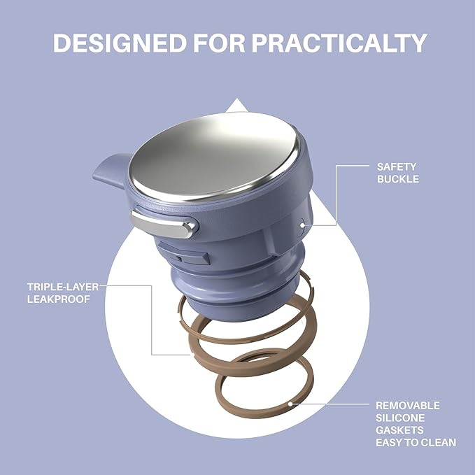 IDEUS Thermal Coffee Carafe 68oz (2,000ml), Stainless Steel Double Wall Insulated Vacuum Flask, Water Jug Coffee Server and Beverage Dispenser, Heat and Cold Retention (Ocean Blue, 68oz (2,000ml))