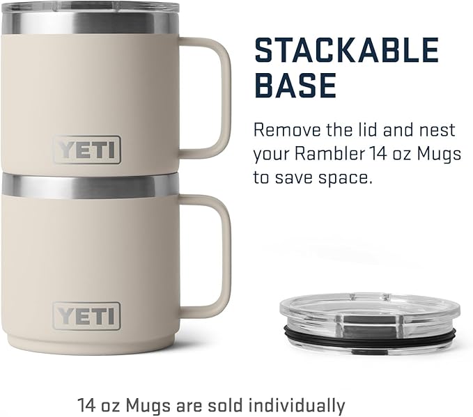 YETI Rambler 14 oz Stackable Mug, Vacuum Insulated, Stainless Steel with MagSlider Lid