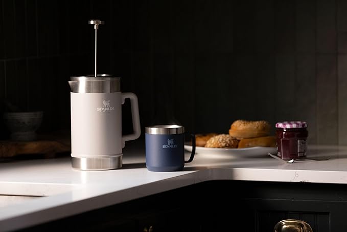 Stanley Stay-Hot Camp Mug 12 oz & 24 oz | Press Fit Drink Through Lid | Cup for Coffee, Tea and Drinks | Insulated Stainless Steel Coffee Mug | BPA-Free