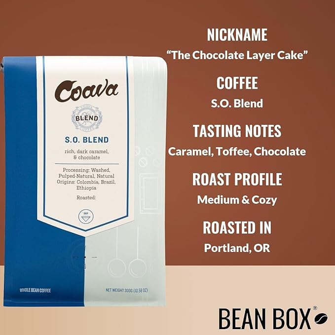 Bean Box Portland Coffee Sampler, 2-Pack - Roasted by Coava Roasters, Gourmet Arabica Coffee, Variety Pack - Freshly Ground