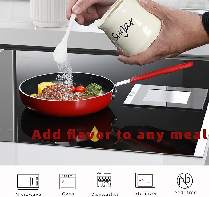 ONTUBE Ceramic Sugar Bowl with Lid and Spoon 12oz (beige)