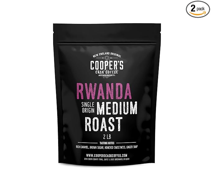 Rwanda Full Bodied Medium Roast Coffee Beans, Single Origin Whole Coffee Beans - 2lb Bag