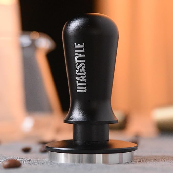 58.5mm Espresso Tamper Coffee Tamper: Espresso Press with Calibrated Spring Loaded - 30lb Espresso Hand Tamper - 100% Stainless Steel Flat Base Fits for 54mm Portafilter Basket