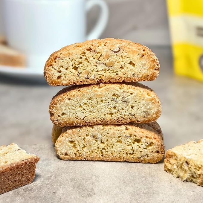 Tutti Gourmet Gluten Free Lemon Biscotti, 9.9 oz (283g) Resealable Cookie Bag - Vegan and Halal Snacks