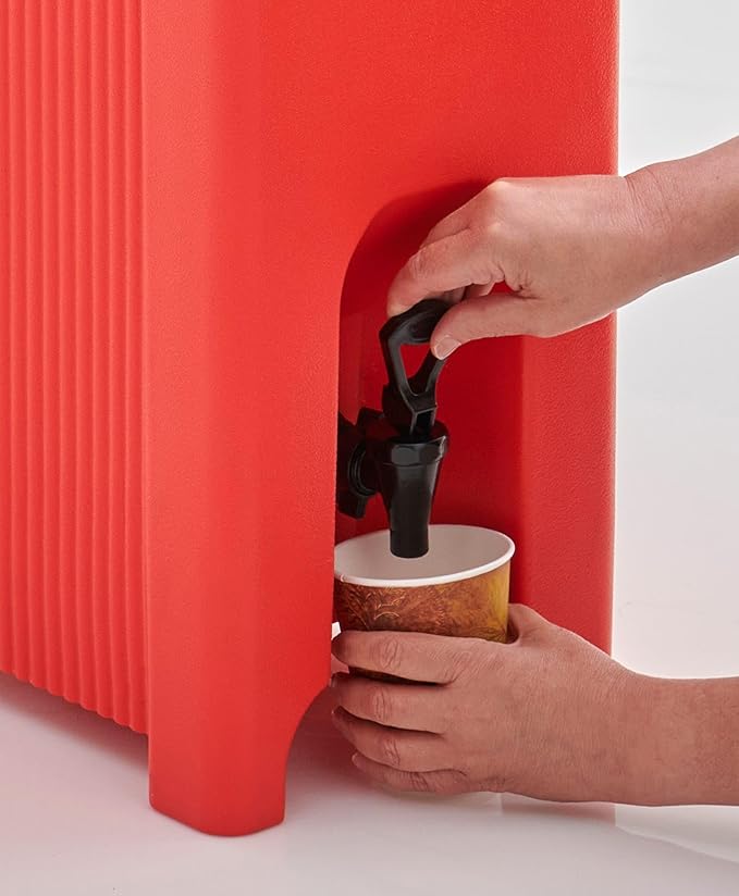 Commercial Beverage Dispenser 5-Gallon Insulated Hot and Cold Beverage Dispenser/Server, NSF, Red (29A-156)