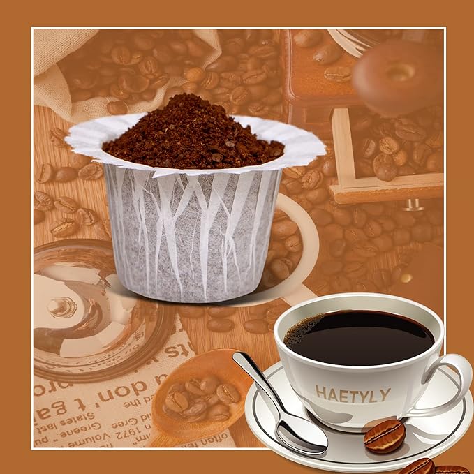 300 Count Disposable Coffee Filters Compatible with Keurig Brewers Single Serve 1.0 and 2.0, Use with Reusable K Cup Coffee Pods