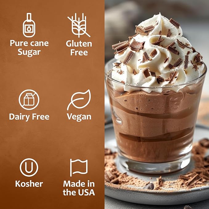 Syruvia Dubai Chocolate Coffee Syrup - 25.4 fl oz - Kosher Syrups, Gluten Free, No Coloring, Perfect for Drinks, Soda, Shakes, Desserts, and More With Pump