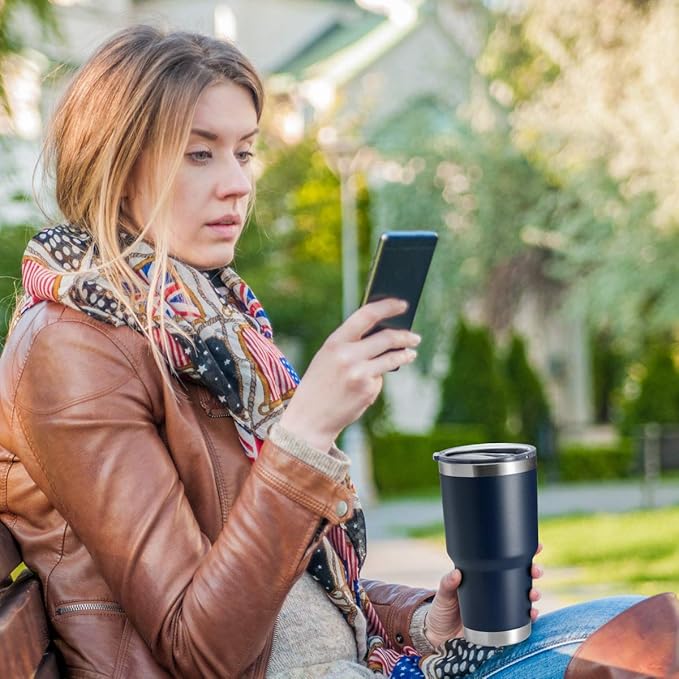 HASLE OUTFITTERS 30oz Stainless Steel Tumbler, Double Wall Vacuum Insulated Travel Mug Tumbler, Durable Insulated Coffee Mug, Gift Box Set (Amey Green, 8)