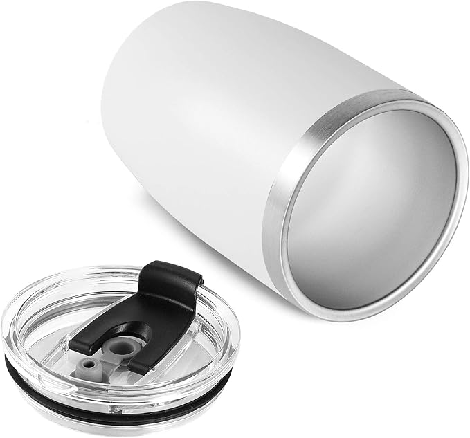 VEGOND Stainless Steel 12 oz Tumblers bulk Vacuum Insulated Double Wall Travel Tumbler with Lid and Straw Reusable Tumbler,White 6 pack