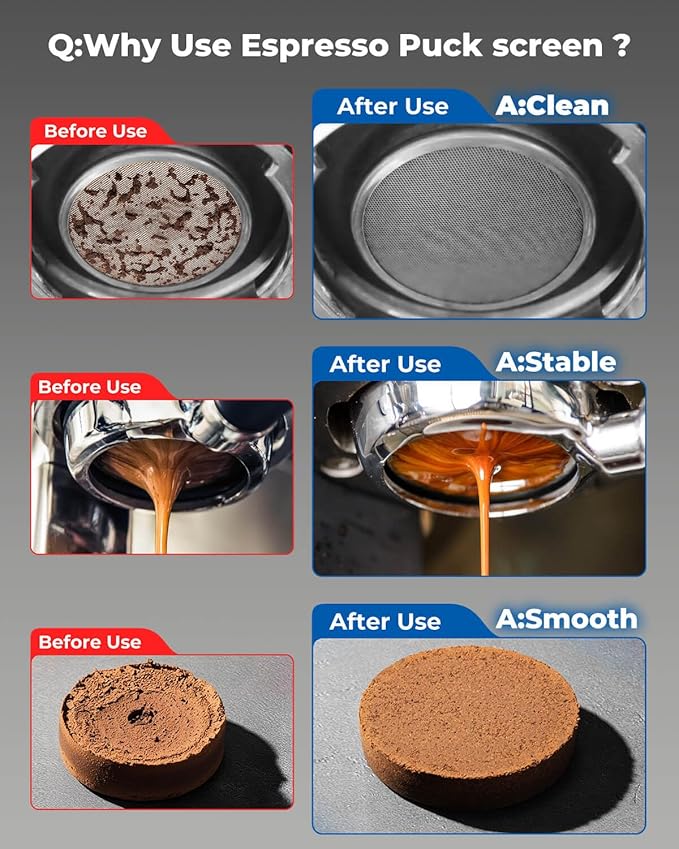 51mm Espresso Puck Screen - 0.2mm Ultra Thin Espresso Puck, Stainless Steel Reusable Coffee Filter, Compatible with Espresso Machine 51mm Portafilter Basket