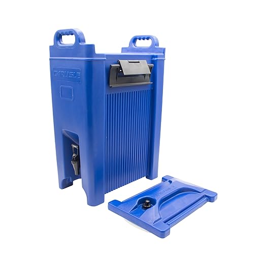 Carlisle FoodService Products 5-Gallon Insulated Beverage Dispenser, Cateraide, Food-Grade with Handles, Rugged PE Shell with PU Insulation for Coffee, Tea and Hot or Cold Drinks, Blue - Made in USA