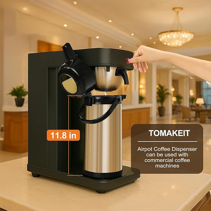 Airpot Coffee Carafe for Keeping Hot,102oz/3L Coffee Dispenser Thermal with Pump,Insulated Stainless Steel Hot Beverage Dispenser for Parties,Thermal Carafe for Hot Drinks Water Tea Chocolate