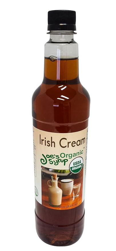 Joe’s Syrup Organic Flavored Syrup, Organic Irish Cream, 750 ml