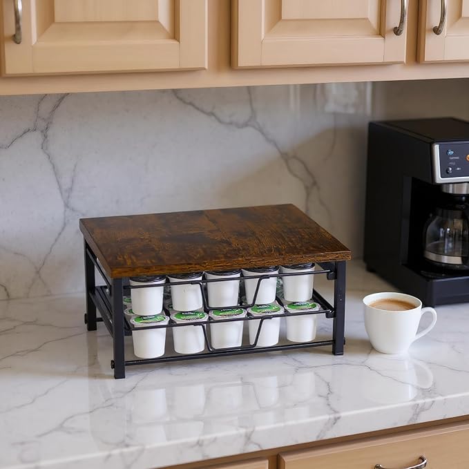 2 Tier Coffee Pod Drawer,60 Capacity Coffee Capsule Storage Organizer Holder For K Cups,Home Kitchen Counter Organizer