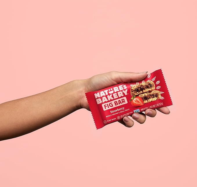 Nature's Bakery Whole Wheat Fig Bars, Strawberry, Real Fruit, Vegan, Non-GMO, Snack bar, 6 boxes with 6 twin packs (36 twin packs)