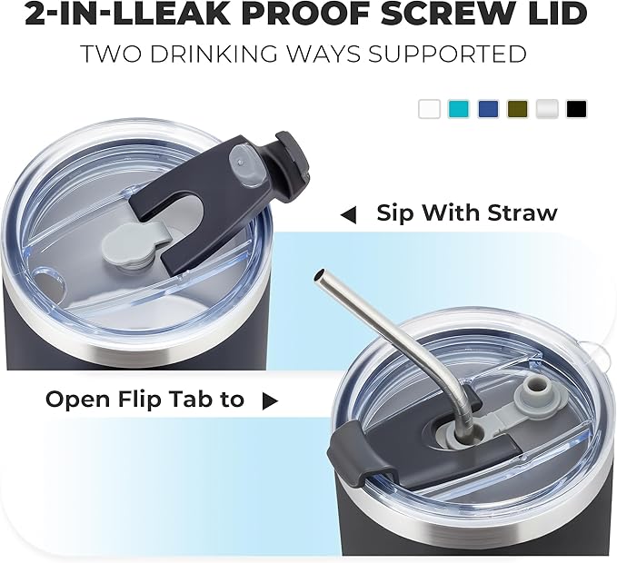 MEWAY 12 oz Lowball, Tumbler Stainless Steel Double Wall Vacuum Insulated Mug with Straw and Lid, Cleaning Brush ，Durable Powder Coated Insulated Coffee Cup for Cold & Hot Drinks (MIX,4 pack)