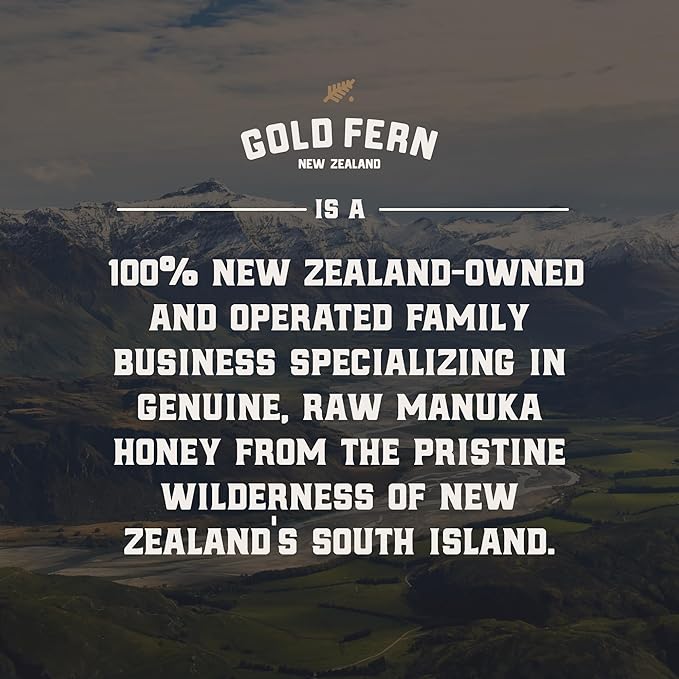 Gold Fern Honey - Raw New Zealand Manuka Honey Medical Grade | 8.8oz Monofloral MGO 400+ | Pure, Natural, Unpasteurized, Unfiltered Superfood, Traceable from Hive to Hand.