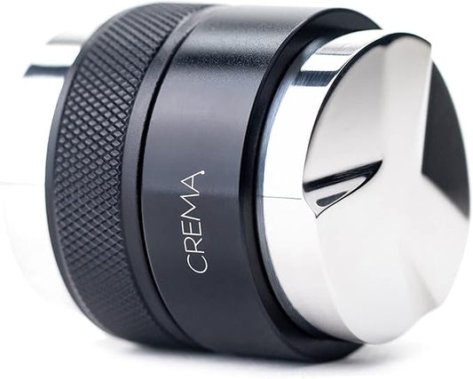 CREMA Coffee Products 46mm Hand Tamper & Coffee Distributor V2 | Compatible with Flair Pro and Pro 2 | Double-Sided, Adjustable Depth Tool | Made with Durable 304 Stainless Steel | Black