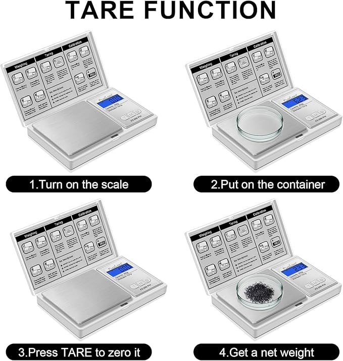 Fuzion Digital Pocket Scale .01 Gram Accuracy, 200g Digital Gram Scales for Small Food, Jewelry, Herb, Spice, Coin - Weight Gram and Oz - 100g Calibration Weight