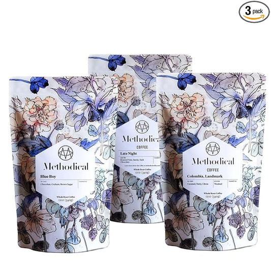 Bean Box Sampler - Roasted by Methodical Roasting, 3-Pack, Whole Bean Coffee, Gourmet Coffee