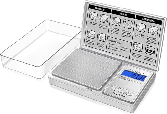 Fuzion Digital Pocket Scale .01 Gram Accuracy, 200g Digital Gram Scales for Medication and Personal Health Care, Baby Food, Jewelry, Herb, Spice, Coin - Weight Gram and Oz