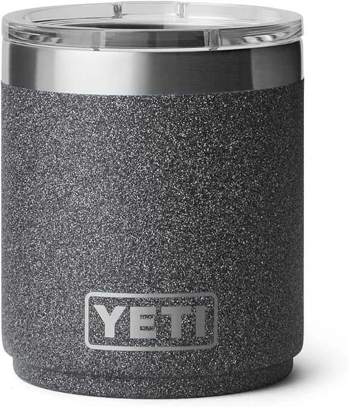 YETI Rambler 10 oz Stackable Lowball 2.0, Vacuum Insulated, Stainless Steel with MagSlider Lid, Black Stone