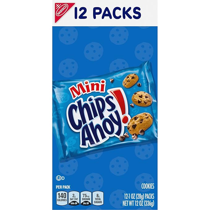 CHIPS AHOY! Mini Original Chocolate Chip Cookies, 12 Snack Packs