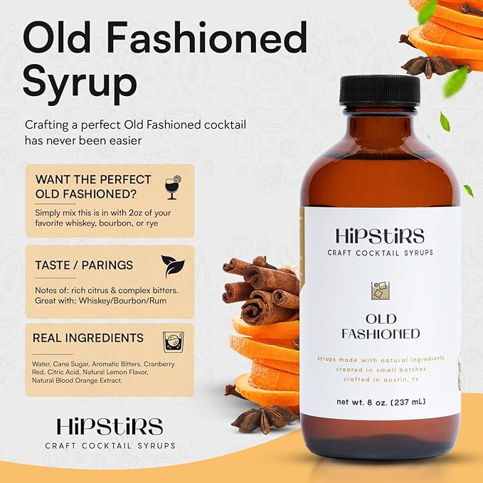 HipStirs Holiday Trio Pack - Our Cocktail Mixers Variety Pack Contains our Delicious Pumpkin Spice Syrup, Classic Cranberry Pie Syrup & Timeless Old Fashioned Drink Mix (8 Fl Oz)