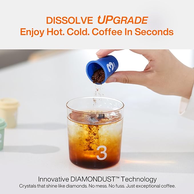 SATURNBIRD Coffee Instant Cold Brew - Medium, Dark Roast Variety Pack, 3 Roast Levels (NO.4-6), 100% Arabica, Enjoy Cold/Hot, 24 Single Serves Perfect for Iced Coffee