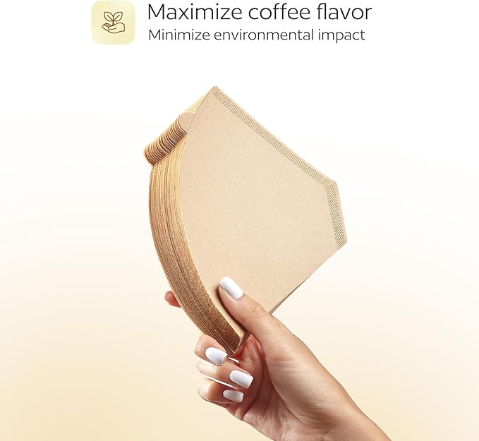 200 Pcs #4 Unbleached Paper Coffee Filters for Cuisinart, Ninja, BLACK+DECKER & other 8-12 Cup Coffee Makers - Perfect for Pour Over and Drip Coffee