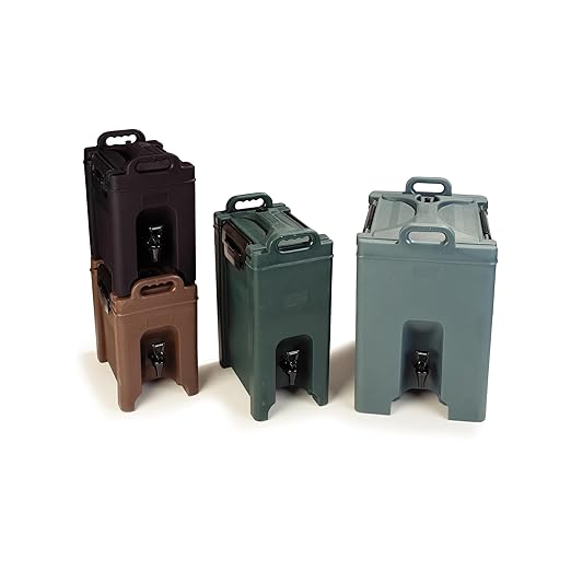 Carlisle FoodService Products 2.5-Gallon Insulated Beverage Dispenser, Cateraide, Food-Grade with Handles, Rugged PE Shell with PU Insulation for Coffee, Tea and Hot or Cold Drinks, Black