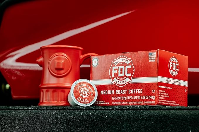 Fire Department Coffee - Gives Back to Firefighters - Original Medium Roast Coffee Pods - Balanced & Smooth - Roasted in the USA - Premium K Cups - Veteran Owned - 24 Single Pods