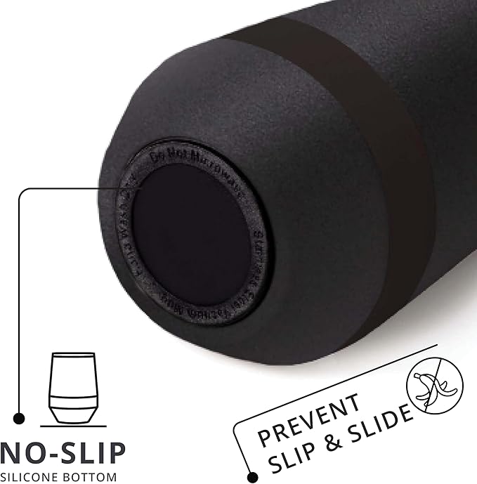 Elemental Recess Wine Tumbler - Triple Wall Insulated Stainless Steel Coffee Mug for Hot & Cold Drinks - Portable Cup with Shatterproof Sip Lid for Camping, Outdoor & Travel - 10oz - Black