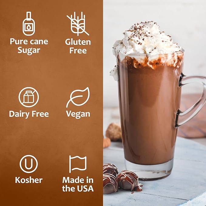 Syruvia Coffee Syrup, Swiss Chocolate Mocha Flavored Syrup for Drinks, Lattes, and Desserts – 25.4 fl oz,