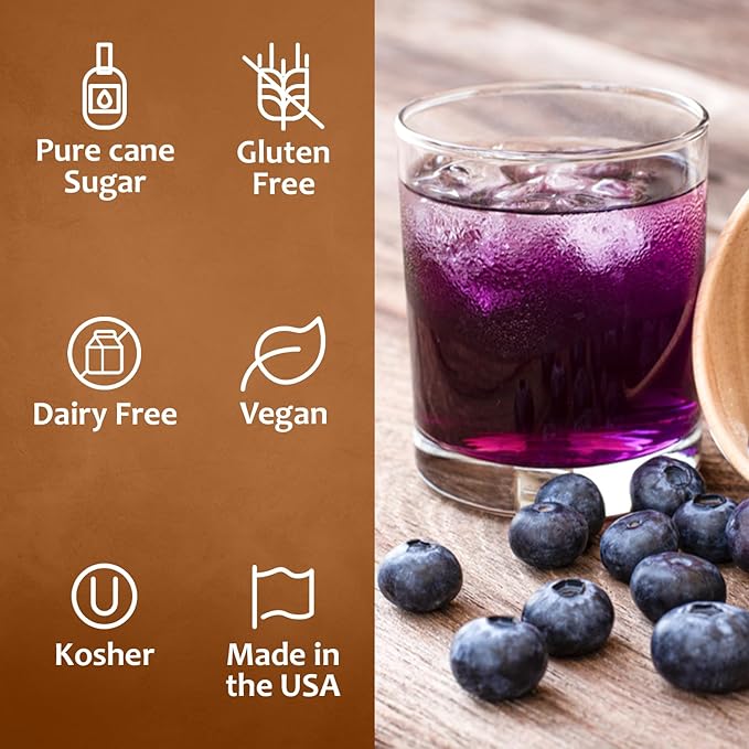 Syruvia Blueberry Syrup For Drinks 25.4 Ounces Blueberry Flavoring Syrup With Pump