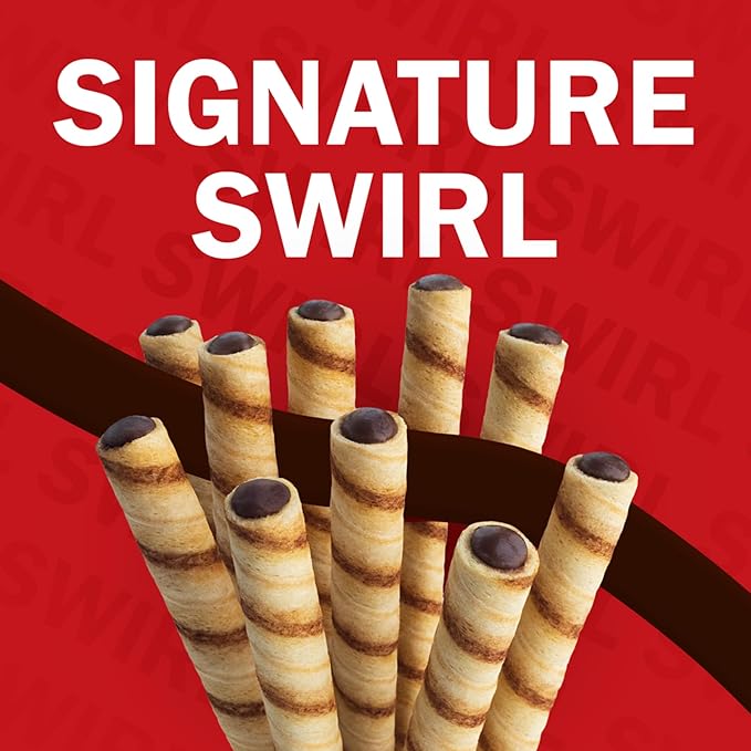 Pirouline Rolled Wafers – Dark Chocolate – Rolled Wafer Sticks, Crème Filled Wafers, Rolled Cookies for Coffee, Tea, Ice Cream, Snacks, Parties, Gifts, and More – 14.1oz Tin 6 Pack