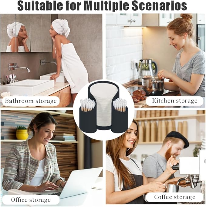 Coffee Filter Paper Holder,Portable Storage Container for (50mm - 60mm) Round Disposable Filter,Multi-compartment Organizer for Swab Dental Floss Cotton Pad Paper Cup