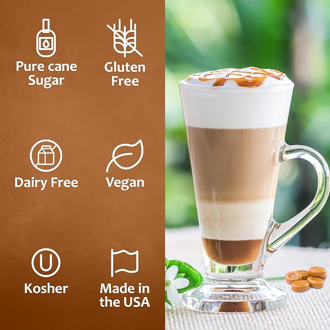 Syruvia Butterscotch Coffee Syrup - 25.4 fl oz Premium Coffee Flavoring Syrup - Kosher Coffee Syrups, Gluten Free, No Coloring, Perfect for Drinks, Soda, Shakes, and More With Pump