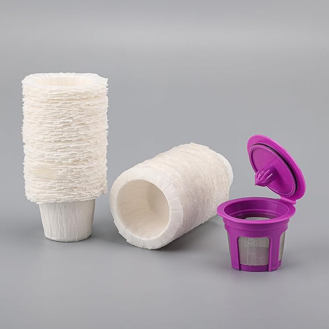 200 Counts Coffee Filter Paper for Keurig Brewers Single Serve 1.0 and 2.0 Fits All Brands Reusable K Cups (One kcup included))