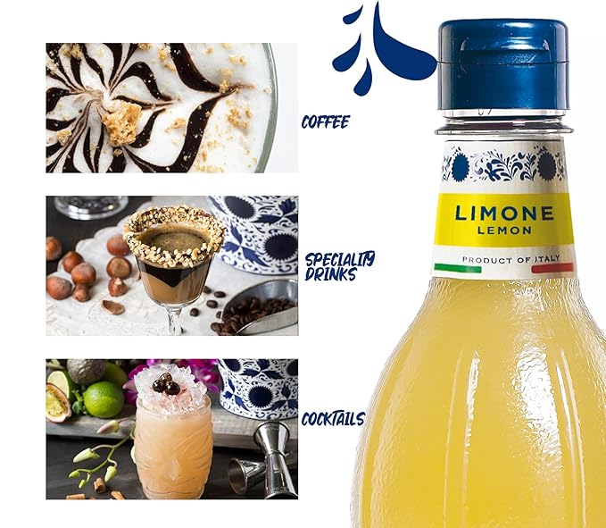 Fabbri Flavoring Syrup, Lemon, Made in Italy, 33.8 Ounce (1 Liter)