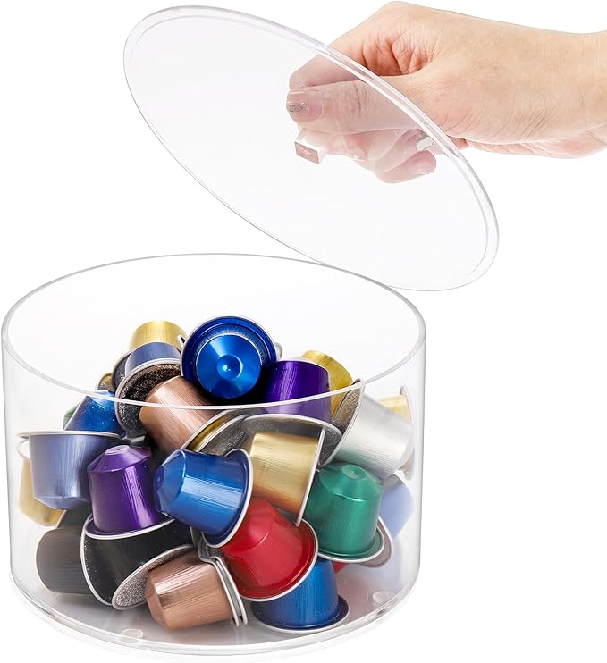 Peohud Coffee Filter Holder, Acrylic Coffee Pod Holder with Lid, Reusable Coffee Filter Storage Container, Stylish Coffee Filter Dispenser for Coffee Bar, Kitchen Countertop