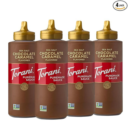 Torani Puremade Sauce, Salted Chocolate Caramel, 16.5 Ounces (Pack of 4 - Packaging May Vary)