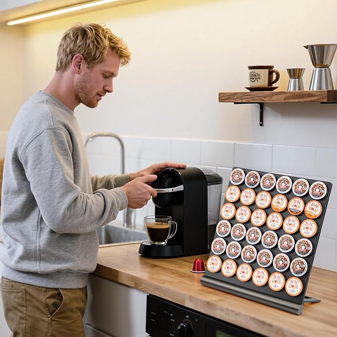 Coffee Pods Holder Compatible With K Cup. K Cup Organizer, K Cup Holder, Holds 36 Pods for coffee station, Offices, and Kitchens, K-Cup Pod Holders Display Rack for Countertop