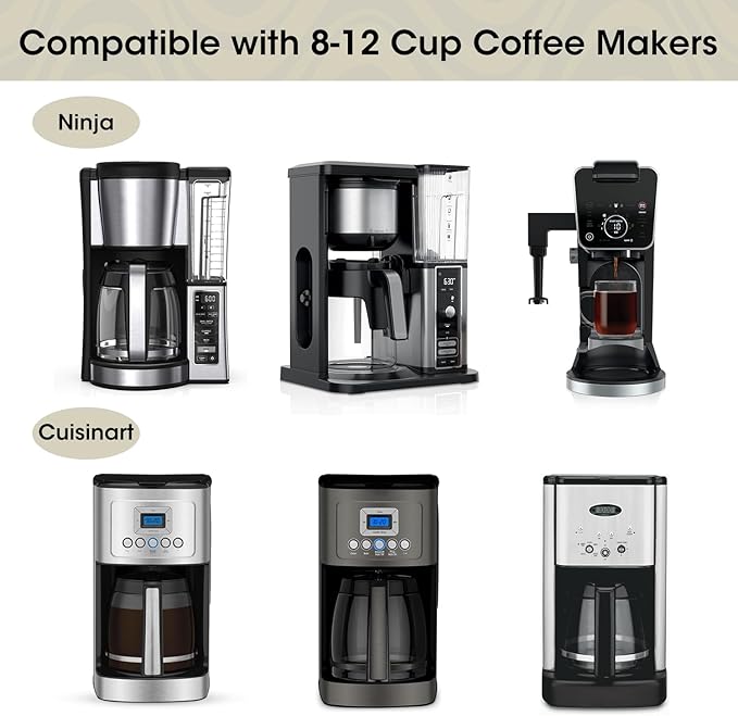 Coffee Filters #4, ONIOU Number 4 Cone Coffee Paper Filters 8-12 Cup Unbleached, 200 Count Natural Coffee Filters 4 Cone Paper for Ninja Cuisinart Coffee Makers