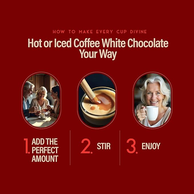 RIO White Chocolate Flavoring Coffee Syrup Perfect for Hot or Iced Drinks and Desserts Classic White Chocolate and Coffee Combo, Sweetened with Pure Cane Sugar, Barista-Grade  Flavor Syrups For Coffee Drinks at Home & Work - 700ml