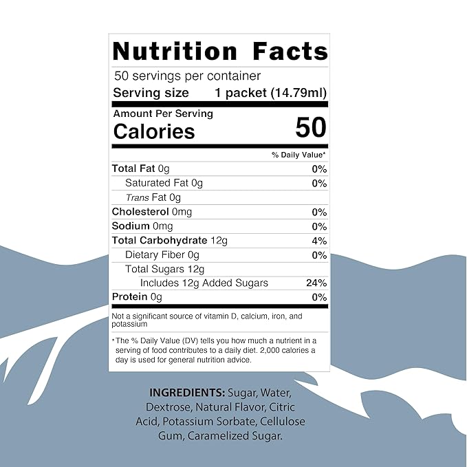 58Peaks Vanilla Flavored Syrup Sweetener Packets for Hot and Cold Drinks | To-Go Syrup Flavoring Perfect for Coffee, Tea, Milkshake and More | Flavored Coffee Syrups for Travel | 15mL | 50-Pack