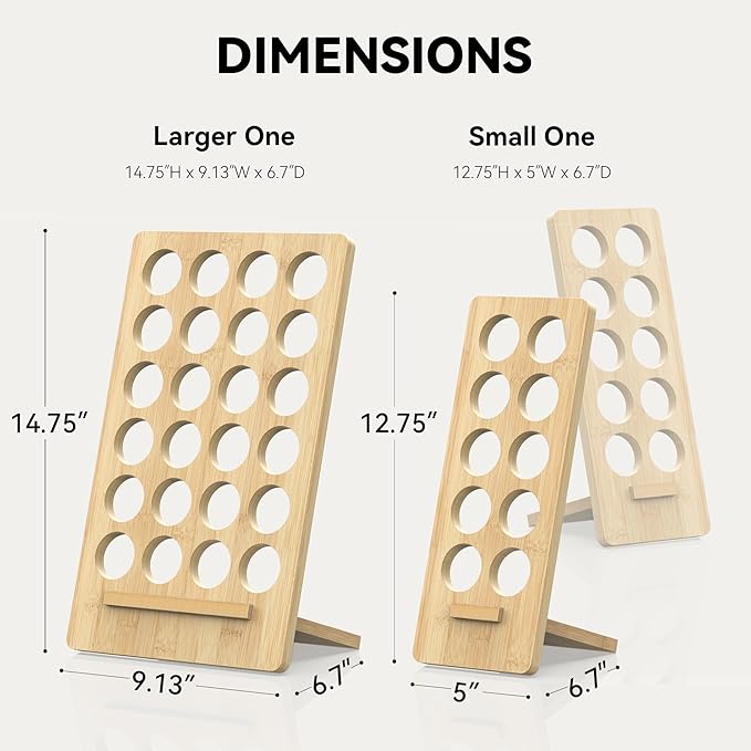 Bamboo K-Cup Holder Display Set of 3 – 44 Cup Capacity Coffee Pod Organizer Stand for Keurig, No Assembly Required, Stylish Kitchen Counter Coffee Station Organizer for Home & Office