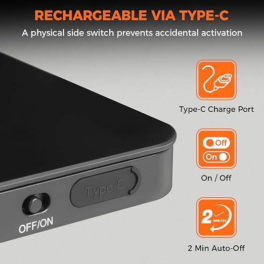 Mini Coffee Scale with Timer, 2kg/0.1g Precision Portable Espresso Scale, Rechargeable Pour Over Scale with Type-C,Flow Rate Mode, g/oz/ml, LED Display, Tare Function, Silent Mode